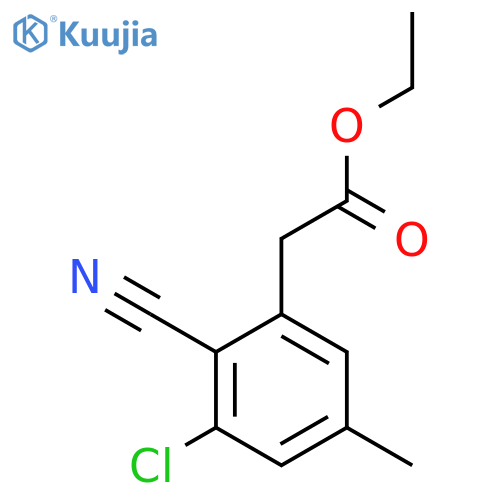 Ethyl 3-chloro-2-cyano-5-methylphenylacetate structure