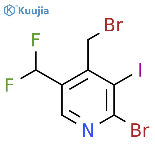 2-Bromo-4-(bromomethyl)-5-(difluoromethyl)-3-iodopyridine structure