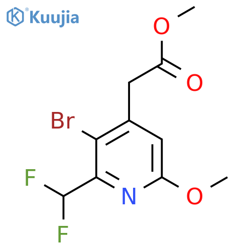 Methyl 3-bromo-2-(difluoromethyl)-6-methoxypyridine-4-acetate structure