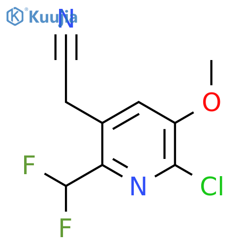 2-Chloro-6-(difluoromethyl)-3-methoxypyridine-5-acetonitrile structure