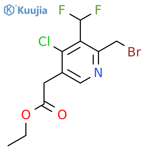 Ethyl 2-(bromomethyl)-4-chloro-3-(difluoromethyl)pyridine-5-acetate structure