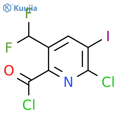 2-Chloro-5-(difluoromethyl)-3-iodopyridine-6-carbonyl chloride structure
