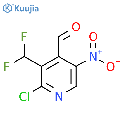 2-Chloro-3-(difluoromethyl)-5-nitropyridine-4-carboxaldehyde structure