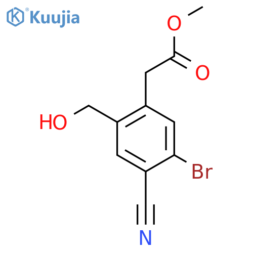 Methyl 5-bromo-4-cyano-2-(hydroxymethyl)phenylacetate structure