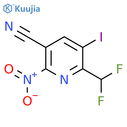5-Cyano-2-(difluoromethyl)-3-iodo-6-nitropyridine structure