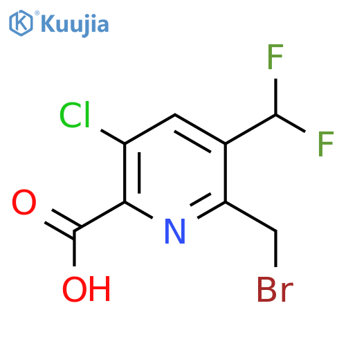2-(Bromomethyl)-5-chloro-3-(difluoromethyl)pyridine-6-carboxylic acid structure