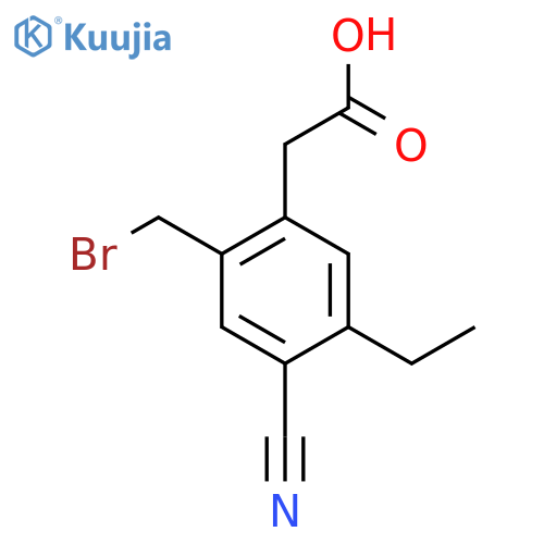 2-Bromomethyl-4-cyano-5-ethylphenylacetic acid structure