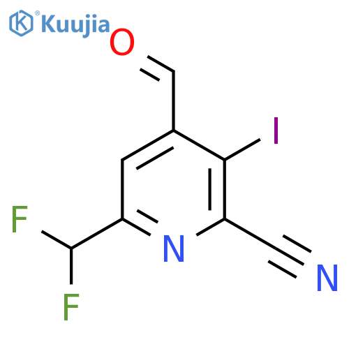 2-Cyano-6-(difluoromethyl)-3-iodopyridine-4-carboxaldehyde structure
