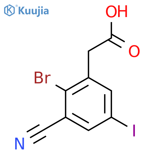 2-Bromo-3-cyano-5-iodophenylacetic acid structure