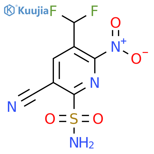 3-Cyano-5-(difluoromethyl)-6-nitropyridine-2-sulfonamide structure