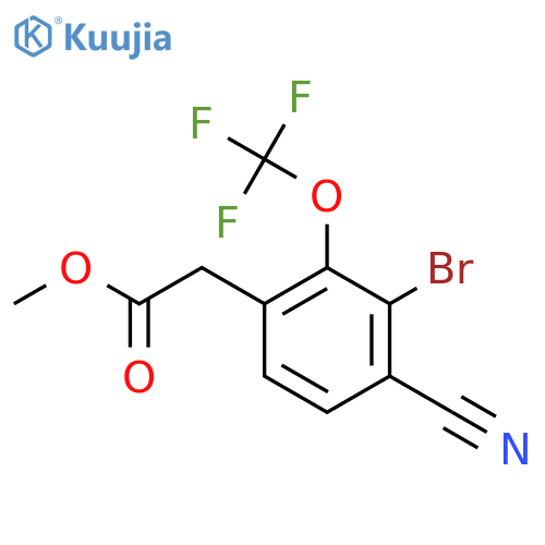 Methyl 3-bromo-4-cyano-2-(trifluoromethoxy)phenylacetate structure