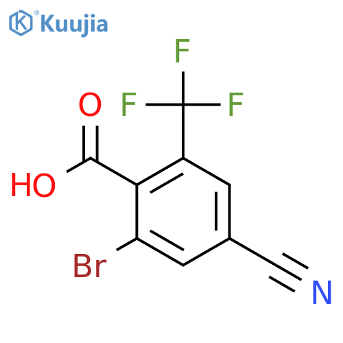 2-Bromo-4-cyano-6-(trifluoromethyl)benzoic acid structure