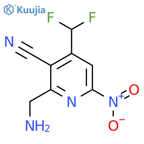 2-(Aminomethyl)-3-cyano-4-(difluoromethyl)-6-nitropyridine structure
