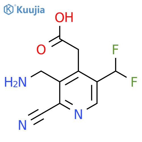 3-(Aminomethyl)-2-cyano-5-(difluoromethyl)pyridine-4-acetic acid structure