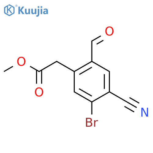 Methyl 5-bromo-4-cyano-2-formylphenylacetate structure