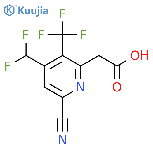 6-Cyano-4-(difluoromethyl)-3-(trifluoromethyl)pyridine-2-acetic acid structure
