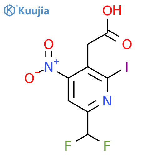 6-(Difluoromethyl)-2-iodo-4-nitropyridine-3-acetic acid structure
