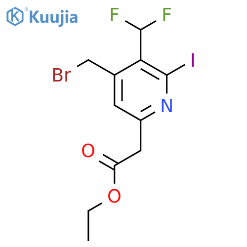 Ethyl 4-(bromomethyl)-3-(difluoromethyl)-2-iodopyridine-6-acetate structure