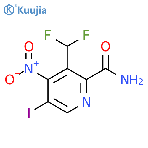 3-(Difluoromethyl)-5-iodo-4-nitropyridine-2-carboxamide structure
