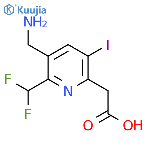 3-(Aminomethyl)-2-(difluoromethyl)-5-iodopyridine-6-acetic acid structure