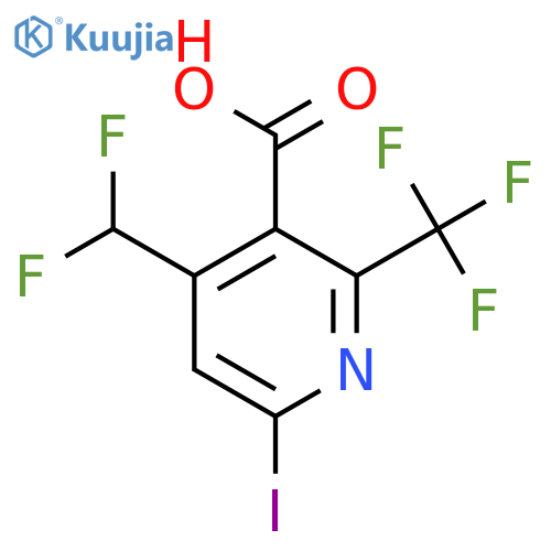 4-(Difluoromethyl)-6-iodo-2-(trifluoromethyl)pyridine-3-carboxylic acid structure