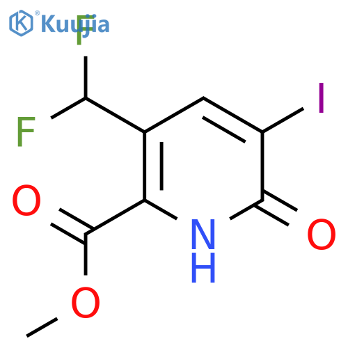 Methyl 5-(difluoromethyl)-2-hydroxy-3-iodopyridine-6-carboxylate structure