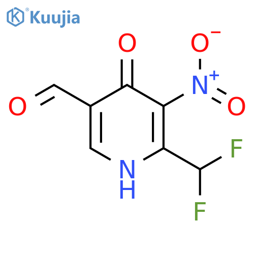 2-(Difluoromethyl)-4-hydroxy-3-nitropyridine-5-carboxaldehyde structure