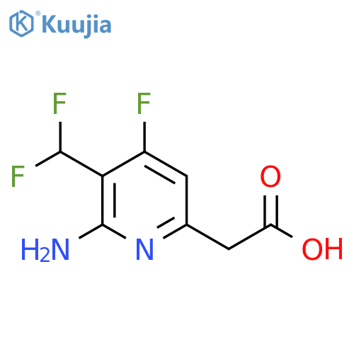 2-Amino-3-(difluoromethyl)-4-fluoropyridine-6-acetic acid structure