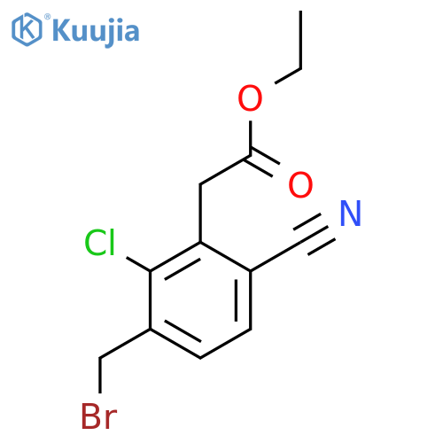 Ethyl 3-bromomethyl-2-chloro-6-cyanophenylacetate structure