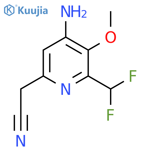 4-Amino-2-(difluoromethyl)-3-methoxypyridine-6-acetonitrile structure