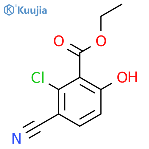 Ethyl 2-chloro-3-cyano-6-hydroxybenzoate structure