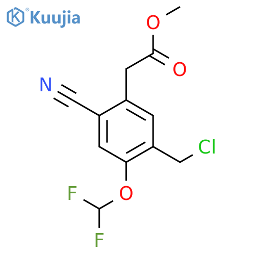 Methyl 5-chloromethyl-2-cyano-4-(difluoromethoxy)phenylacetate structure