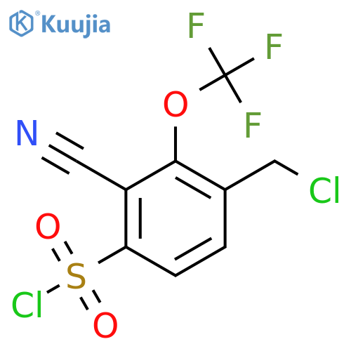 4-Chloromethyl-2-cyano-3-(trifluoromethoxy)benzenesulfonyl chloride structure