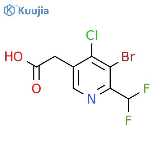 3-Bromo-4-chloro-2-(difluoromethyl)pyridine-5-acetic acid structure