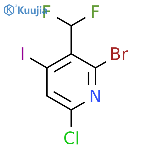 2-Bromo-6-chloro-3-(difluoromethyl)-4-iodopyridine structure