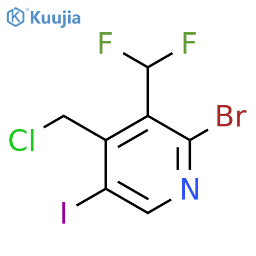 2-Bromo-4-(chloromethyl)-3-(difluoromethyl)-5-iodopyridine structure
