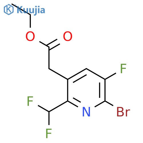 Ethyl 2-bromo-6-(difluoromethyl)-3-fluoropyridine-5-acetate structure