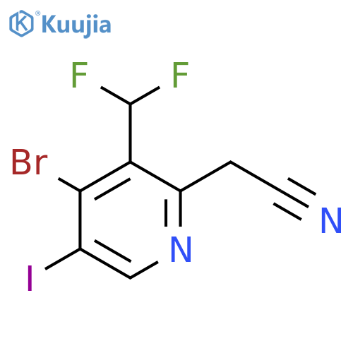 4-Bromo-3-(difluoromethyl)-5-iodopyridine-2-acetonitrile structure