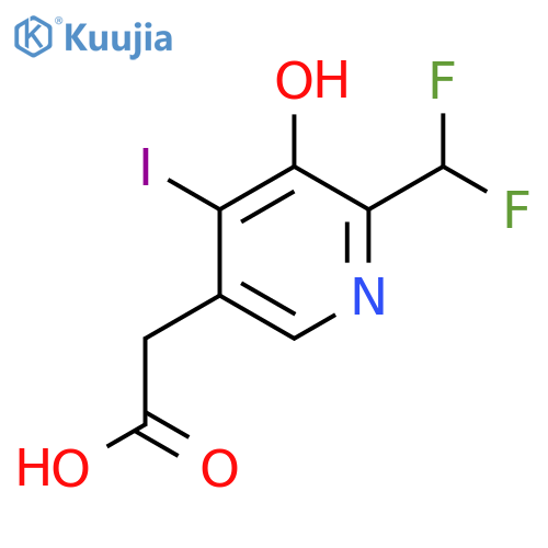 2-(Difluoromethyl)-3-hydroxy-4-iodopyridine-5-acetic acid structure