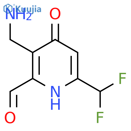 3-(Aminomethyl)-6-(difluoromethyl)-4-hydroxypyridine-2-carboxaldehyde structure