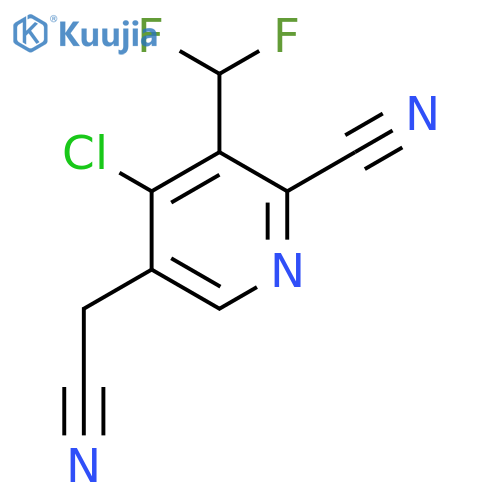4-Chloro-2-cyano-3-(difluoromethyl)pyridine-5-acetonitrile structure