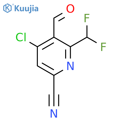 4-Chloro-6-cyano-2-(difluoromethyl)pyridine-3-carboxaldehyde structure