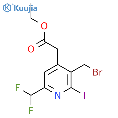 Ethyl 3-(bromomethyl)-6-(difluoromethyl)-2-iodopyridine-4-acetate structure