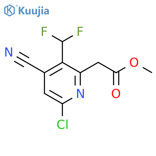 Methyl 6-chloro-4-cyano-3-(difluoromethyl)pyridine-2-acetate structure