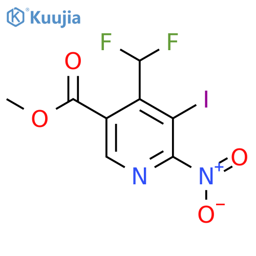Methyl 4-(difluoromethyl)-3-iodo-2-nitropyridine-5-carboxylate structure