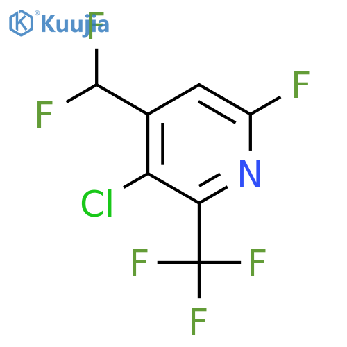 3-Chloro-4-(difluoromethyl)-6-fluoro-2-(trifluoromethyl)pyridine structure