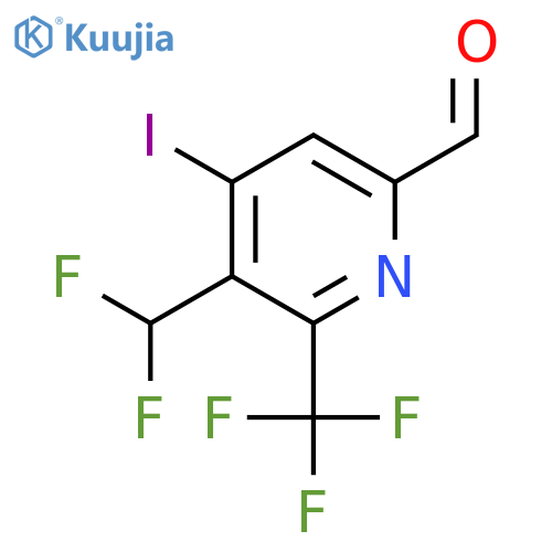 3-(Difluoromethyl)-4-iodo-2-(trifluoromethyl)pyridine-6-carboxaldehyde structure