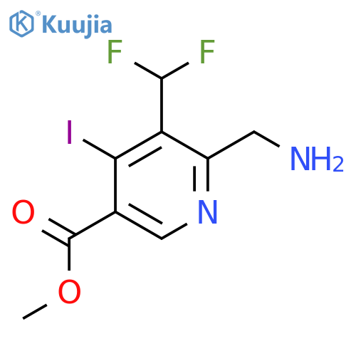 Methyl 2-(aminomethyl)-3-(difluoromethyl)-4-iodopyridine-5-carboxylate structure