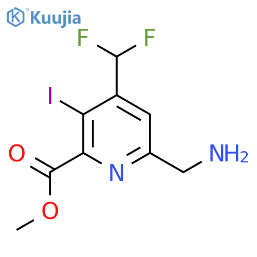 Methyl 6-(aminomethyl)-4-(difluoromethyl)-3-iodopyridine-2-carboxylate structure