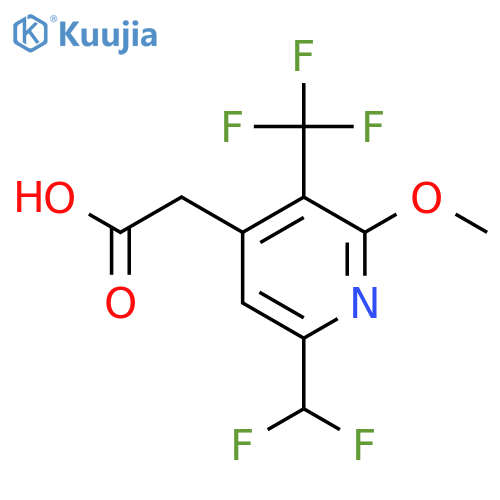 6-(Difluoromethyl)-2-methoxy-3-(trifluoromethyl)pyridine-4-acetic acid structure